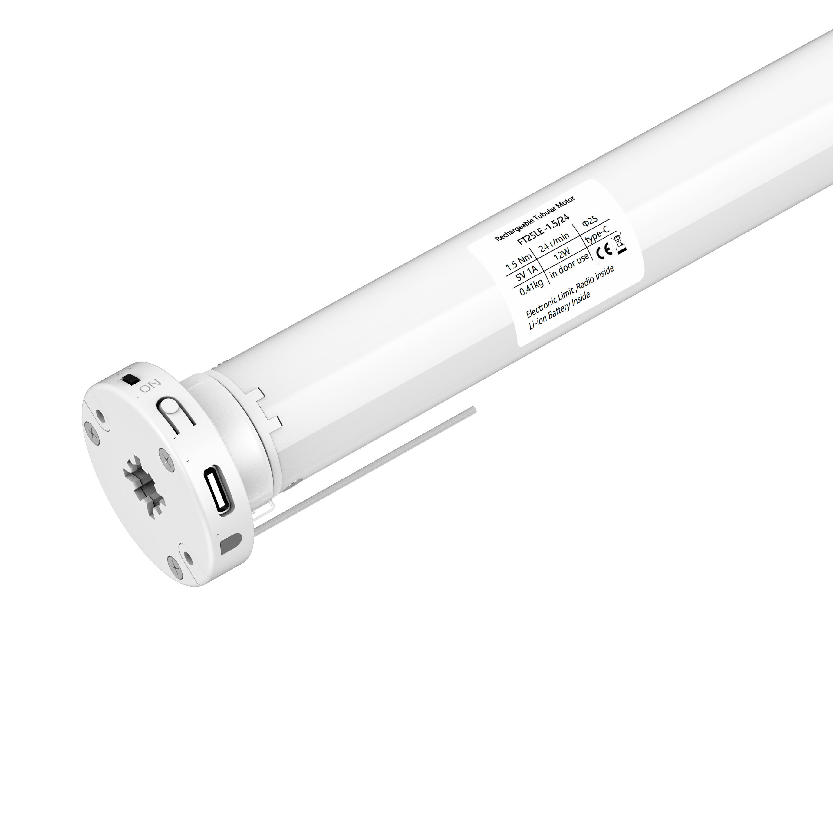 RF Solar Powered Rechargeable Battery Motor Wireless Battery Remote Operated DIY Motorized Blinds Working for 1.5